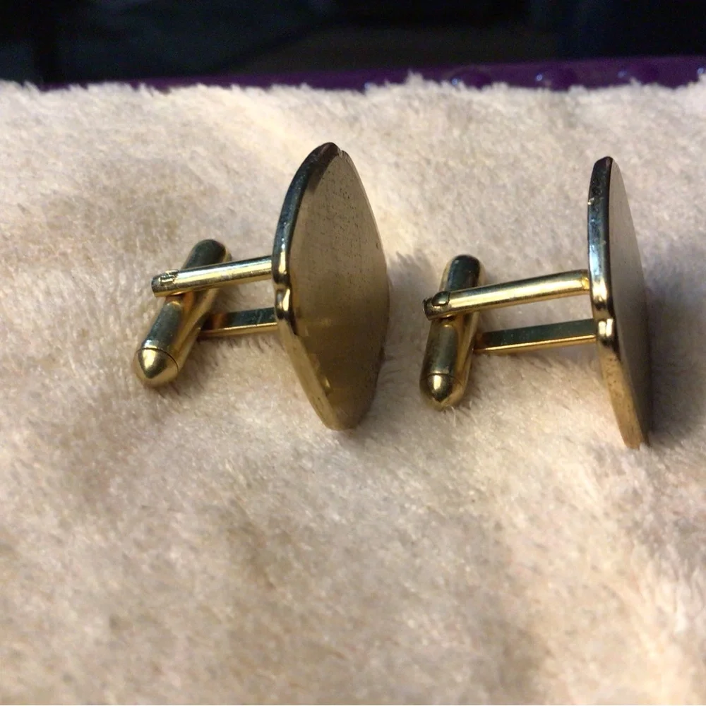Men's Gold-Tone Square Cufflinks - Polished Brushed Finish